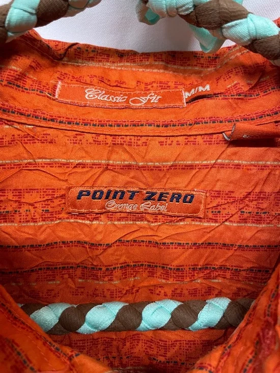Point Zero Orange Short-Sleeve Button-Up Shirt - Picture 3 of 5